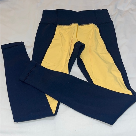 lululemon athletica Navy and Yellow Leggings - Picture 1 of 2